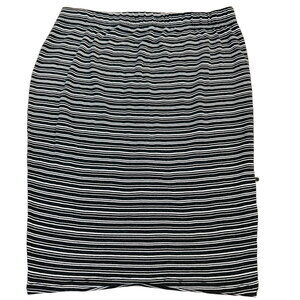 Rebdolls Black White Striped Pencil Skirt Bodycon Stretch Pull On Women’s 1X